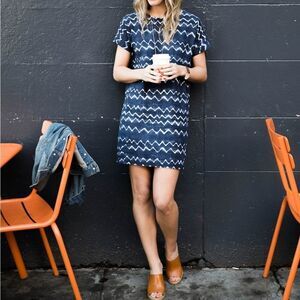 NWT OLD NAVY Shibori Linen Blend Shirt Dress M